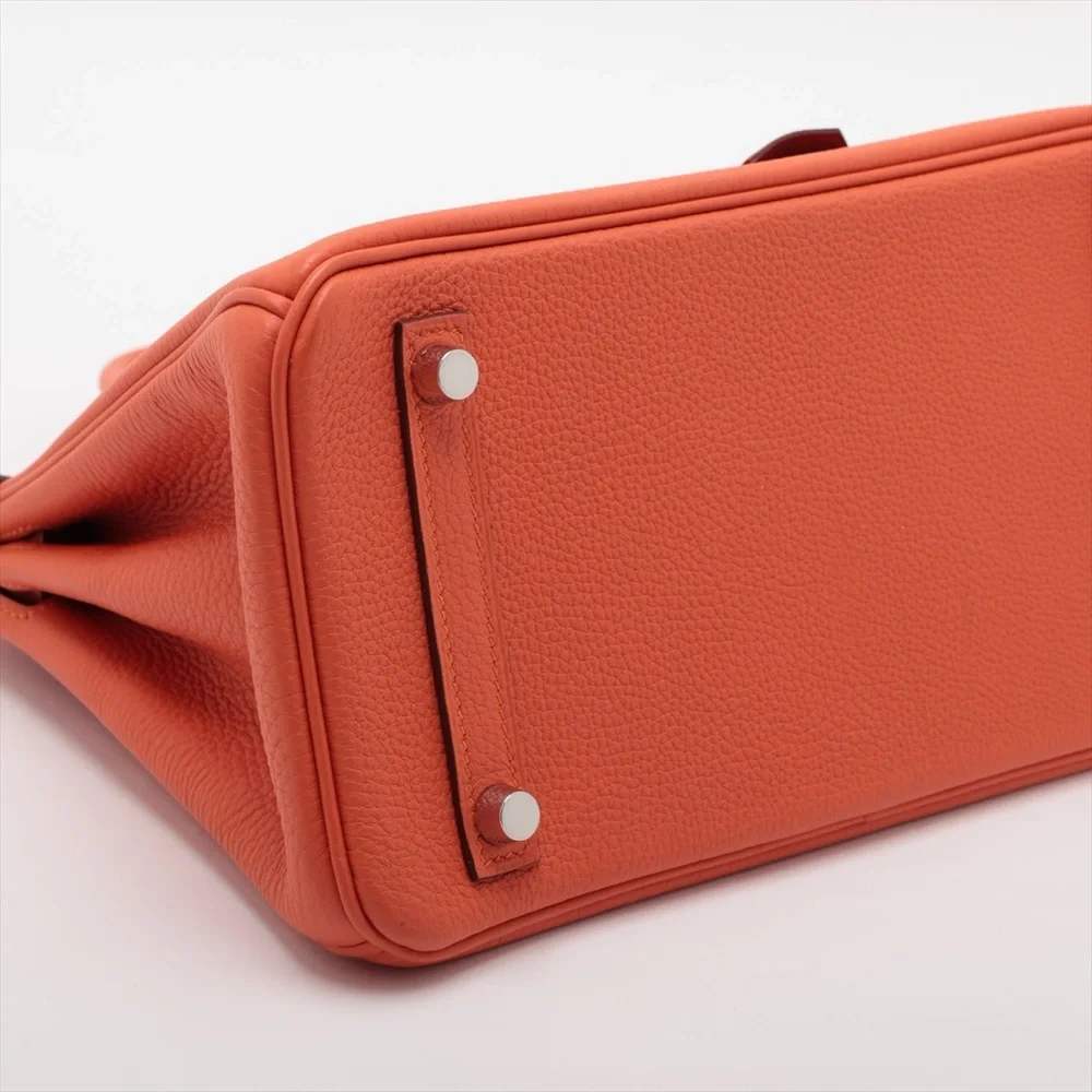 Sold out ✅ Hermes Birkin 25 Togo Orange Poppy Silver Metal - Picture 4 of 12